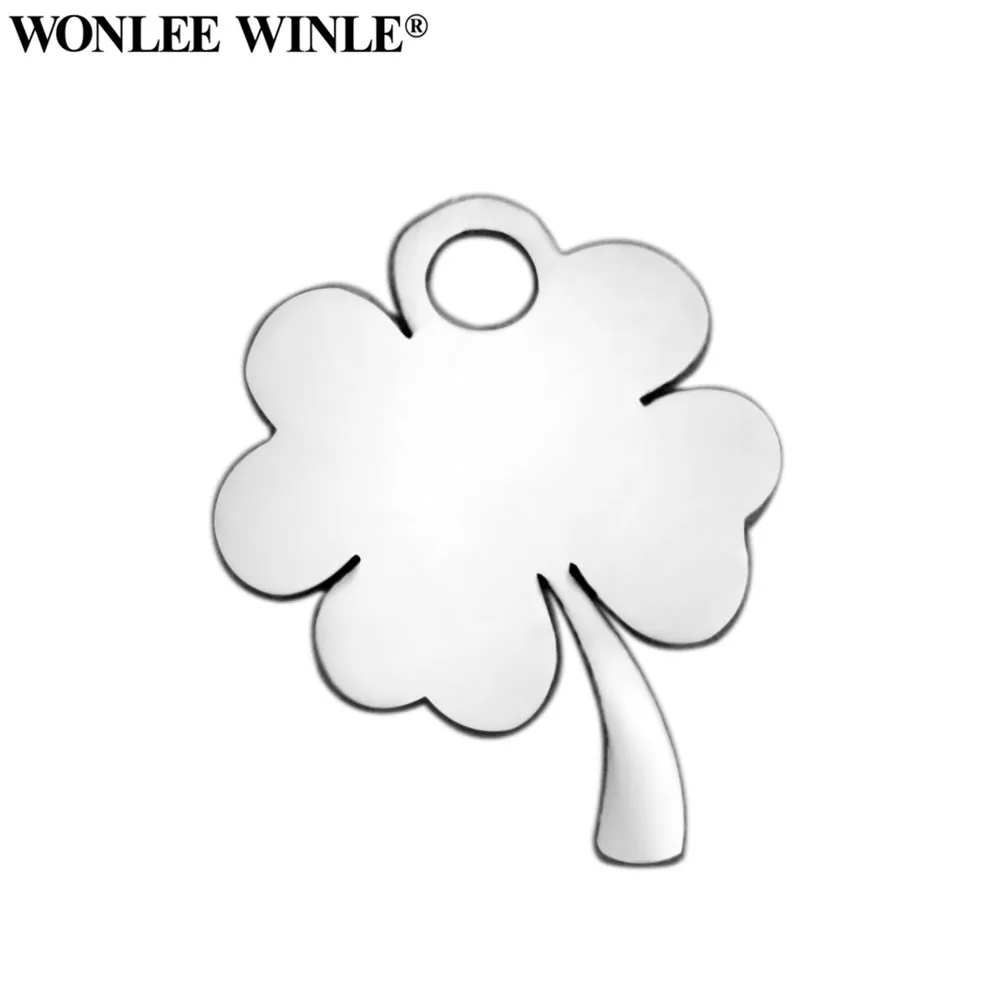 Wonlee Winle DIY 316 Нержавеющая сталь лазерной насечкой повезло четыре листа клевера