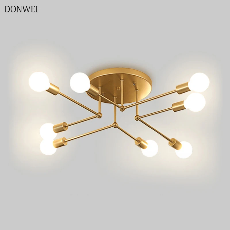 

AC85-265V E27 Chandelier Lights 6/8 heads Vintage LED Chandeliers Industrial Ceiling light Not Included Bulb for Living Room