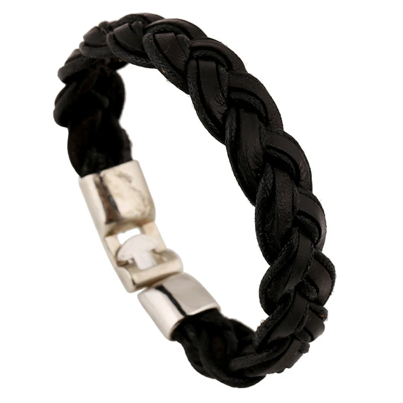 Браслеты из натуральной кожи для мужчин и женщин повседневные винтажные