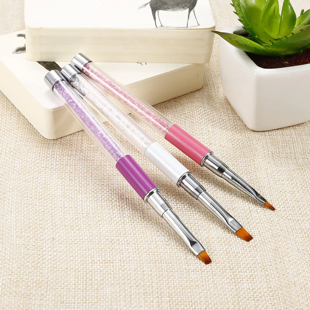 3 шт. акриловая кисть для дизайна ногтей ручка из горного хрусталя УФ-гель размера