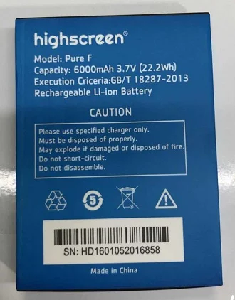 6000 mAh Pur F аккумулятор для мобильного телефона Highscreen Boost 2 Boost2
