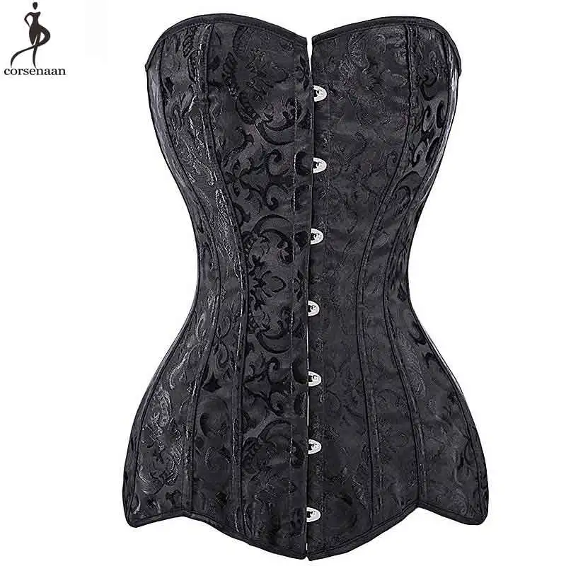 Белый длинный корсет для туловища, корсет для груди, корсет со спиральными стальными косточками, готический корсет размера плюс, бюстье, корсет для бедер, тонкая талия, корсетт