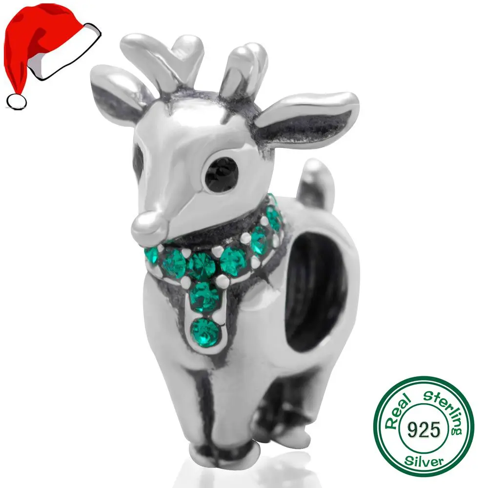 Рождественский подарок оригинальный 100% подлинный серебряные бусины 925 пробы