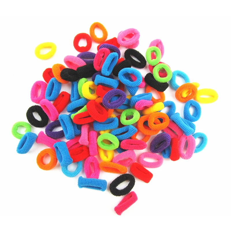 Новый 100 шт. Карамельный цвет для маленьких девочек резинки волос кольцо веревки