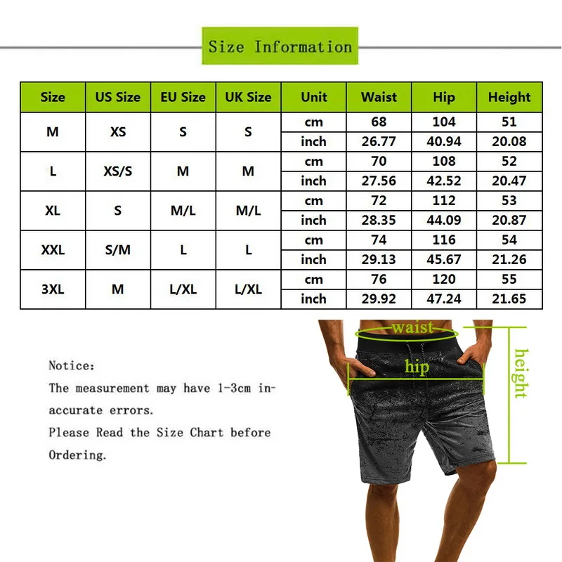 Шорты HEFLASHOR мужские с принтом модные джоггеры короткие спортивные штаны летняя