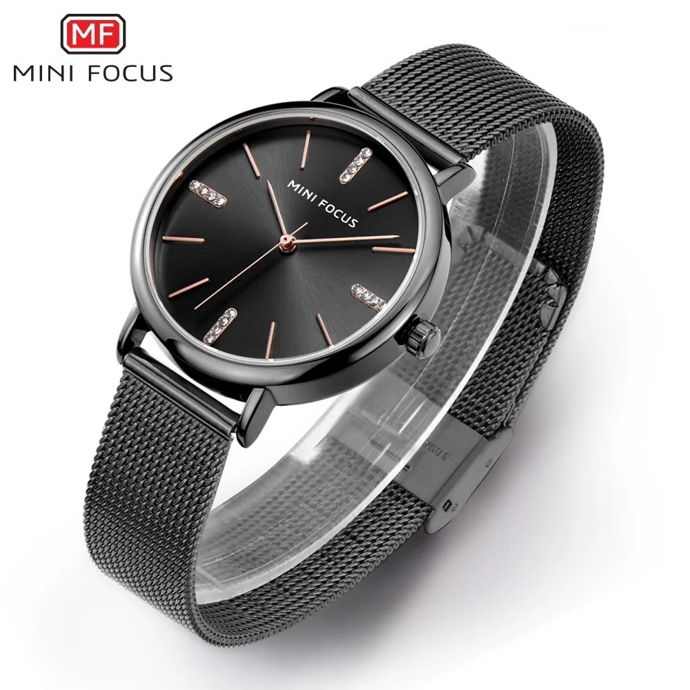 MINIFOCUS черные женские часы 2021 брендовые роскошные водонепроницаемые повседневные
