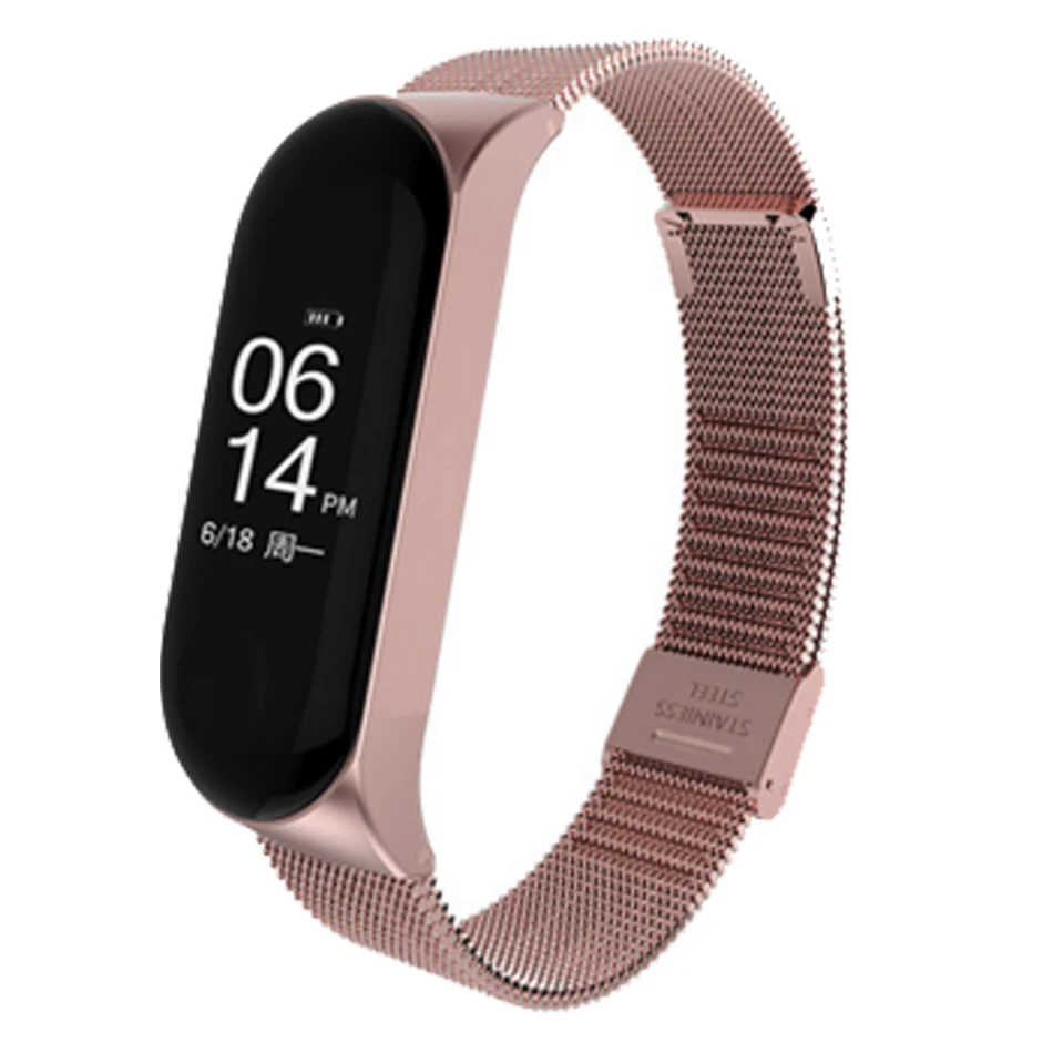 ZXJXWBTOP Metal Milanese Loop Stainless Steel For Mi Band 3 Bracelet Wrist Strap Xiaomi | Электроника