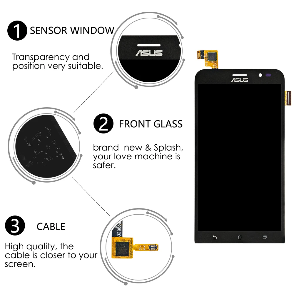 5," дисплей для Asus Zenfone GO ZB552KL X007D, сенсорный ЖК-экран с рамкой для Asus Zenfone GO ZB552KL, замена дисплея