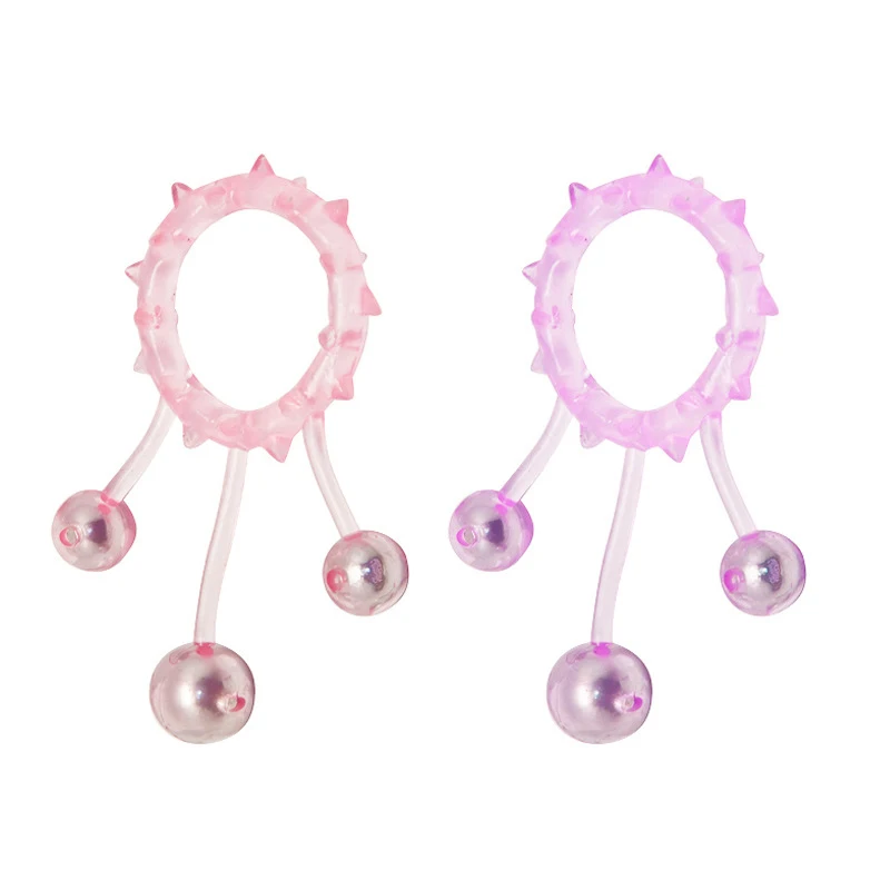 Силиконовое кольцо на пенис увеличивающее мужское с шариками для задержки