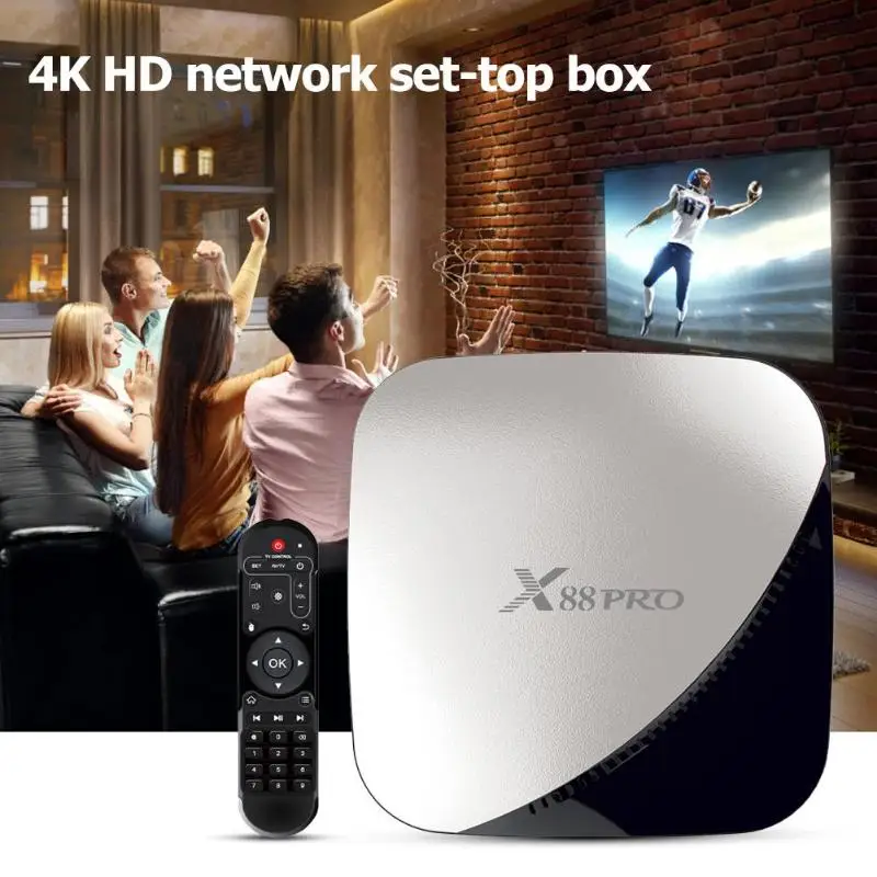 X88 PRO телеприставка RK3318 двухдиапазонный WiFi 4K HD сетевая приставка Android 9 0 4 Гб + 64