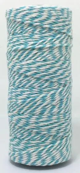 ZERZEEMOOY 8ply 1~ 1,5 мм 100 Ярд/катушка Хлопок Bakers шпагат смесь Baker's шпагат подарочная упаковка шпагат для ремесла 24 цвета - Цвет: Light blue