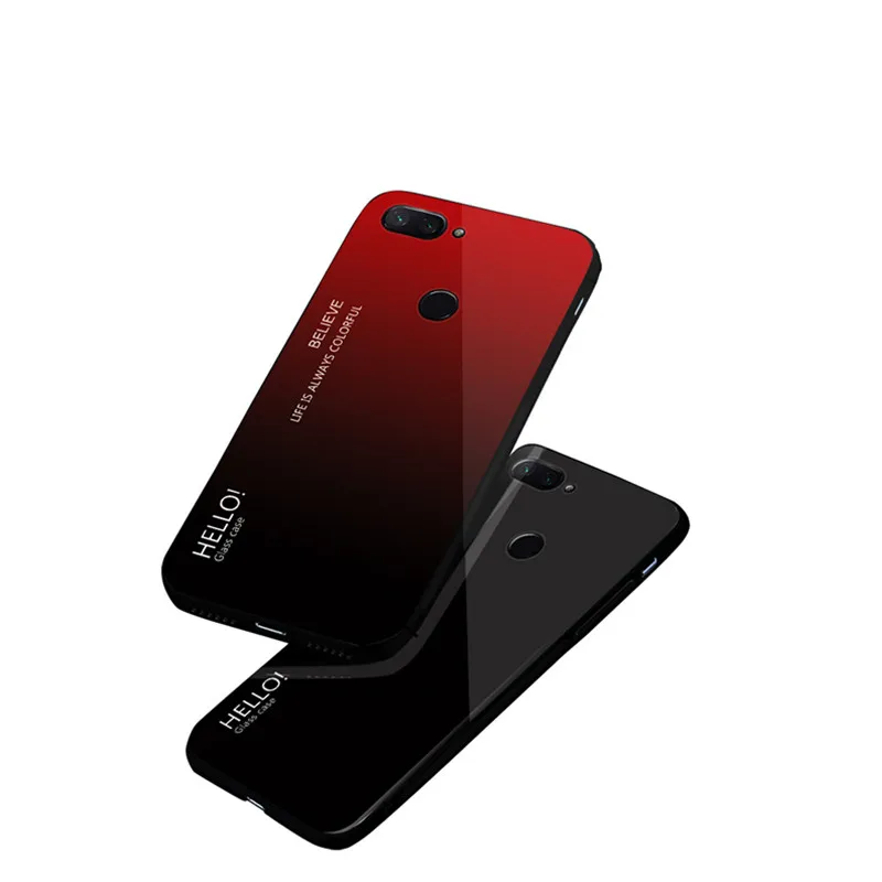 Для Redmi Note 6 Pro градиентное Закаленное стекло Защитная задняя крышка чехол для