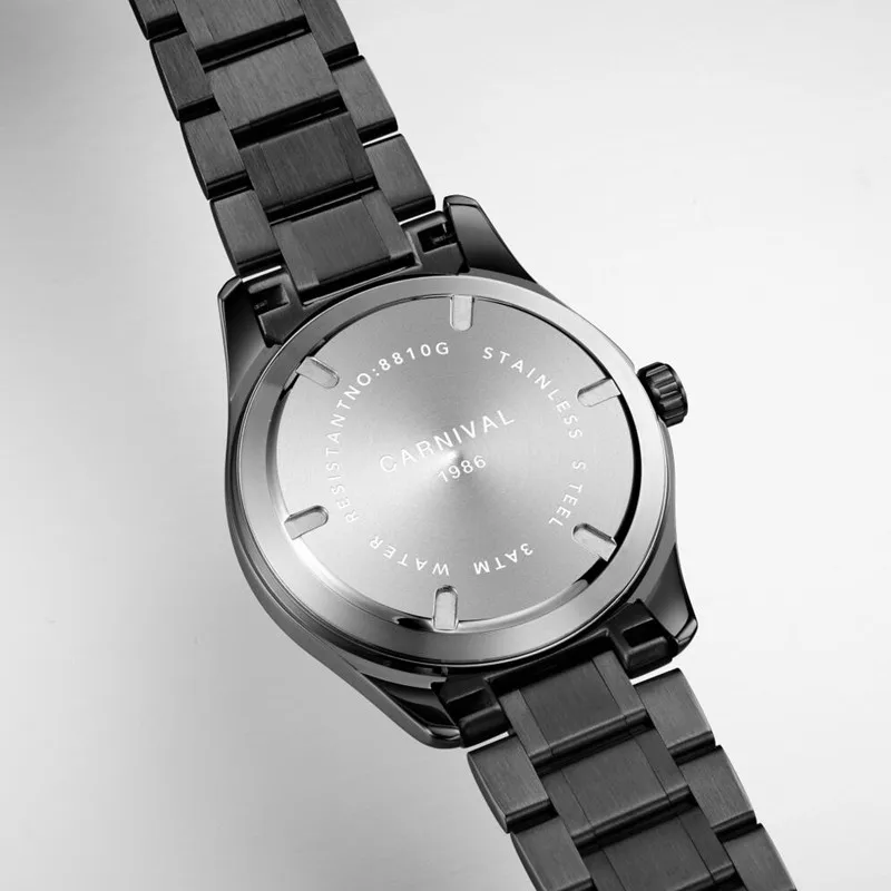 Новое поступление 2018 черные автоматические часы мужские карнавальные Модные