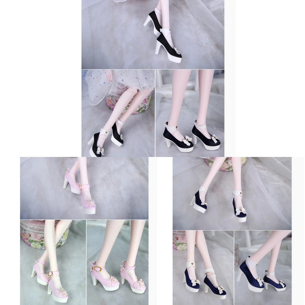 Модные туфли на высоком каблуке с мини бантом для 1:3 BJD SD Dollfie Вечерние аксессуары
