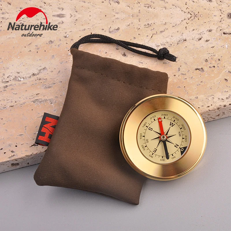 NatureHike Mini Military Camping Marching Lensatic Compass Magnifier Gold Wild Survival Navigation Noctilucent High Quality | Спорт и