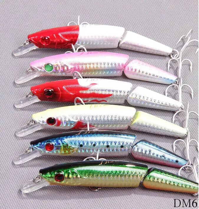 

6pcs 12cm 23g Jointed Bionic Minnow Baits Swimbait Fishing Lures Bass Artificial Crankbait Depth 1.5m Satlwater Freshwater New