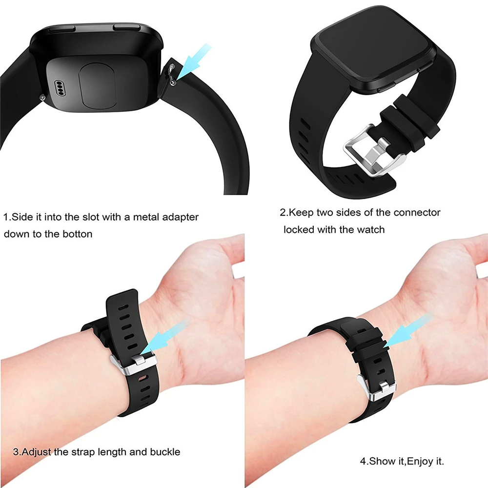 Coolaxy сменный ремешок для Fitbit Versa/Versa Lite, Силиконовый водонепроницаемый браслет, Аксессуары для браслета Fitbit Versa