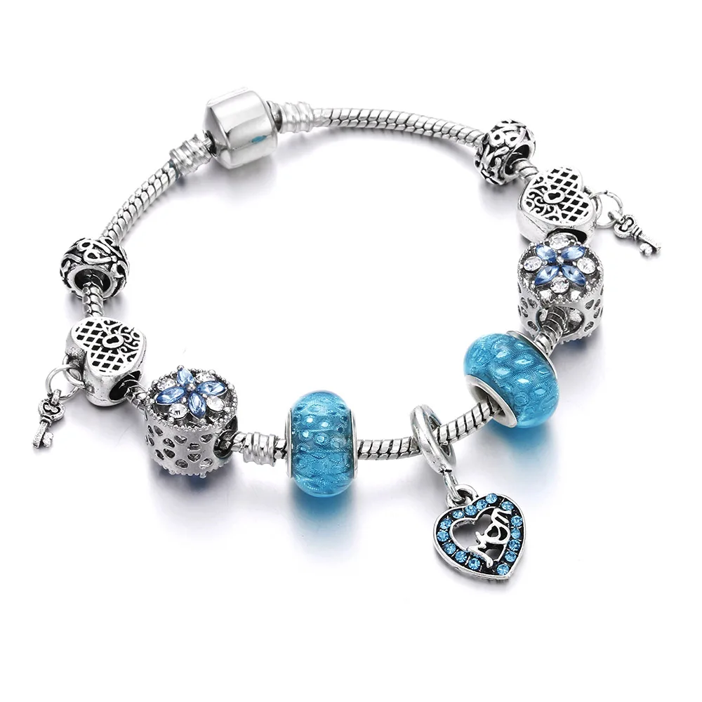 Серебряный браслет и роскошные Кристальные бусины зонтик Ангел слон ювелирные