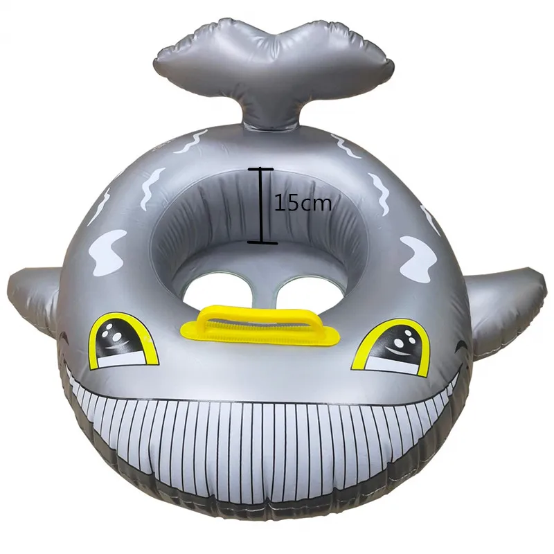Детский надувной поплавок из ПВХ с рисунком акулы детское сиденье для плавания