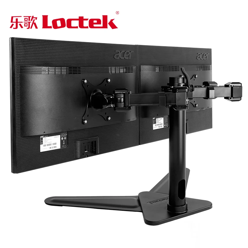 Loctek D2D настольная подставка 1"-30" двойной монитор держатель полный движения светодиодный ЖК-компьютер кронштейн Макс. Загрузка 10 кг каждая головка