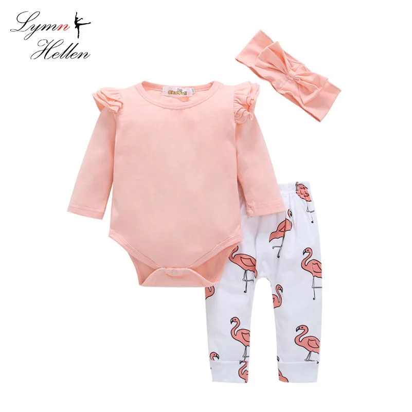 

Newborn Baby Girls Clothes Set Romper + Pant + Hairband, Baby Girl Jumpsuit Baby Overalls Pajamas Climb Clothing Romper Set