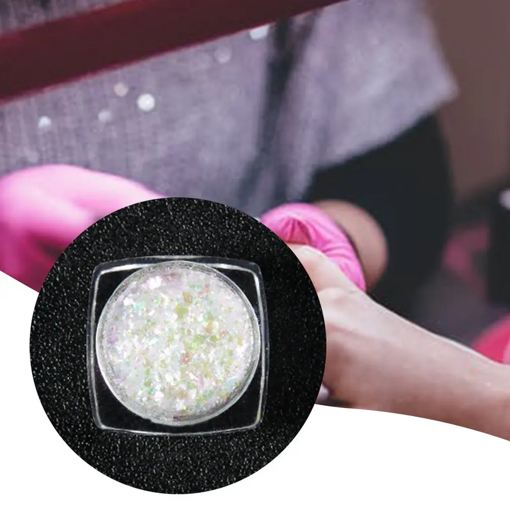 Прозрачный блестящий зеркальный лак для ногтей порошок пыль DIY Блестки нейл Арта
