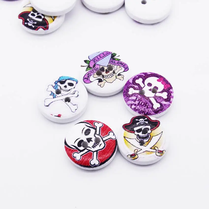 

100pcs/lot Circular Button Random Mix Wooden Painting Buttons Craft Scrapbook Sewing Accessories Cardmaking DIY Home Decor Tools