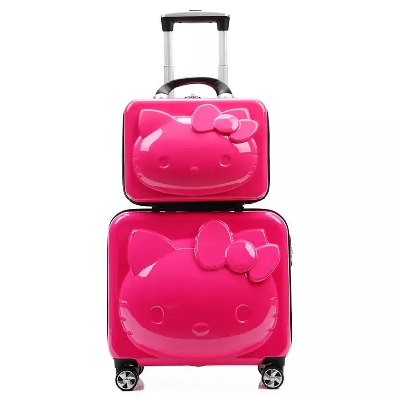 as the picture shows Детские комплекты чемоданов hello kitty розовый багаж на колесиках для девочек и мальчиков подарок для детей школьная сумка на колесиках с героями мультфильмов - Цвет: as the picture shows