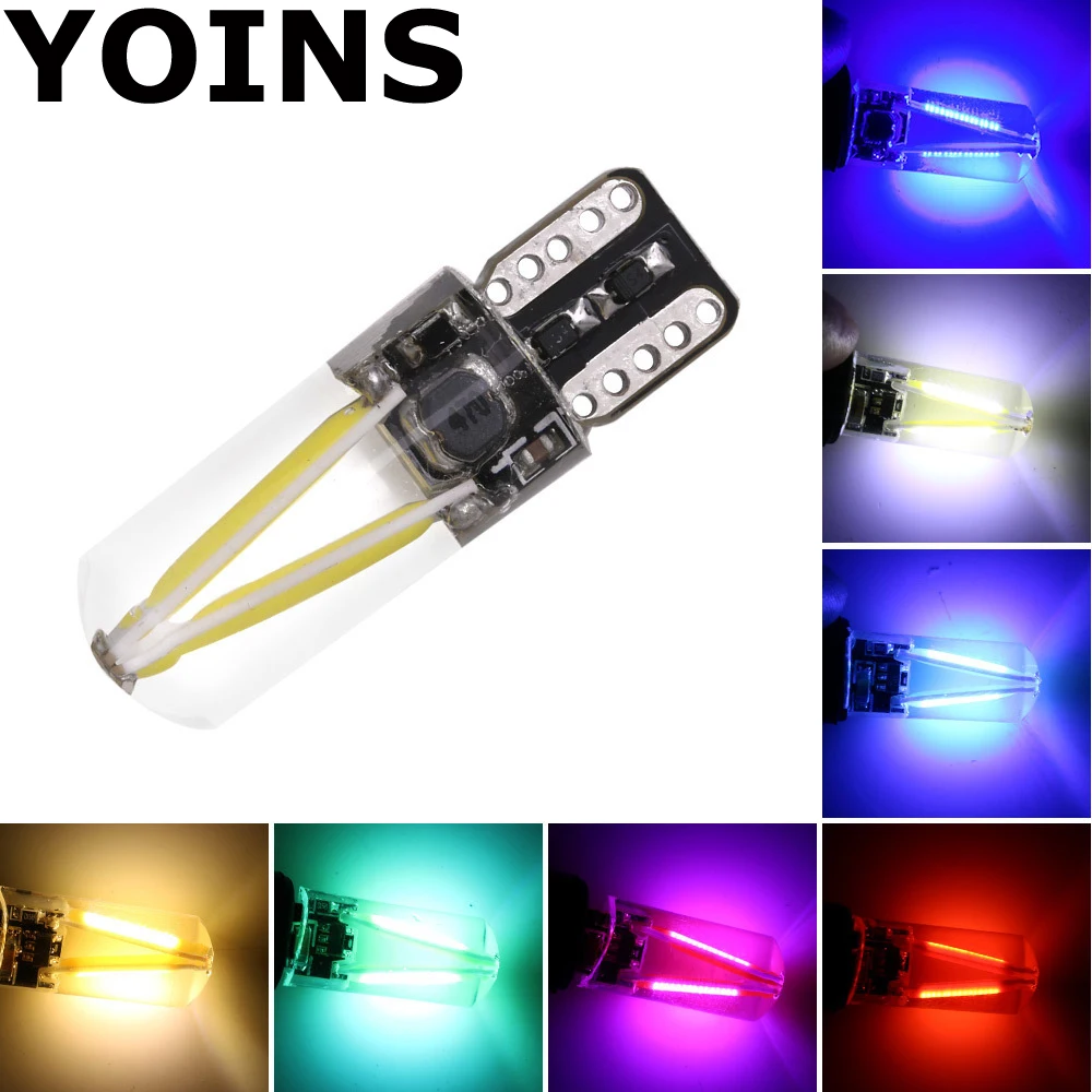2x T10 W5W силиконовый чехол LED автомобильная парковочная лампа CAN шина COB силикагель