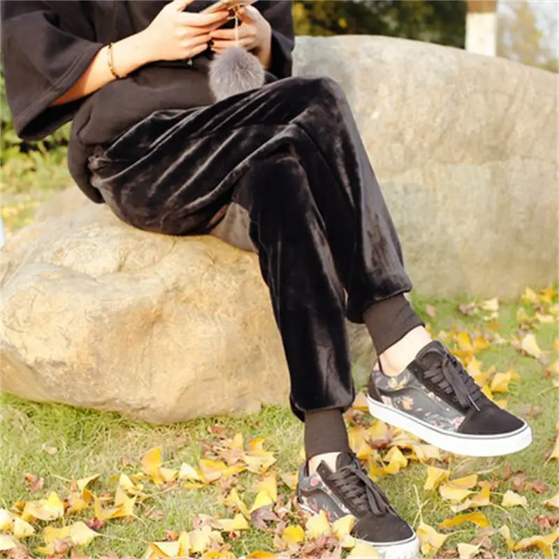 

plus Thick Keep warm Womens Autumn/Winter Velvet Sweat pants Casual Large Size Harem Pants Comfortable Loose Drawstring trousers