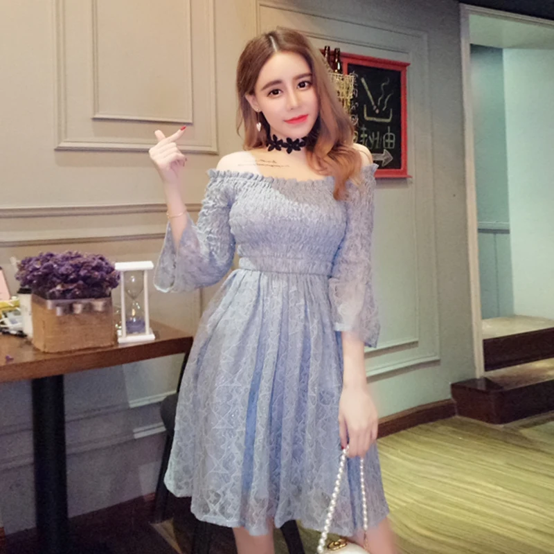 Платье с открытыми плечами женское сексуальное мини платье рукавами фонариками