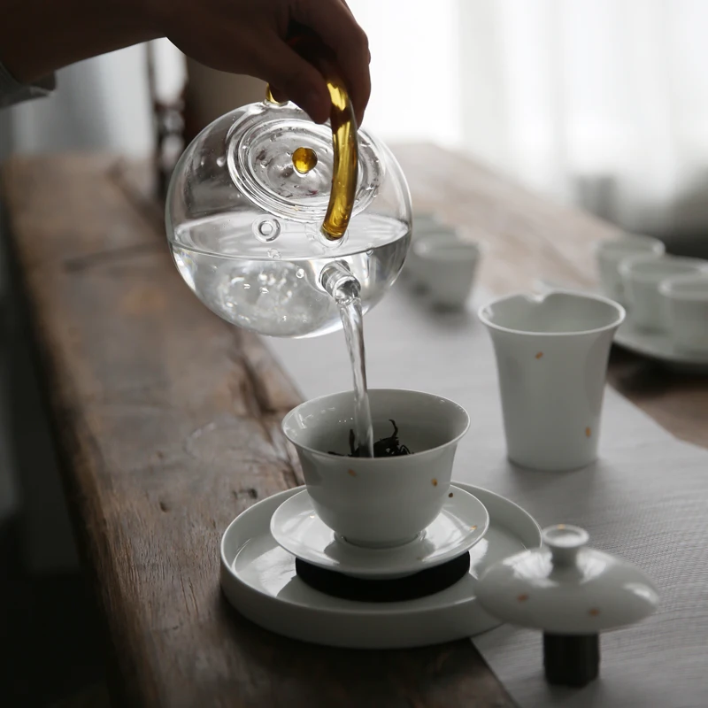 Goofanser Цзиндэчжэнь Керамика Gaiwan ручной работы китайский кунг фу Чай