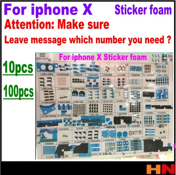 10 шт. 100 для iphone X все губки соединительные хлопковая наклейка теплоотвод|Шлейфы
