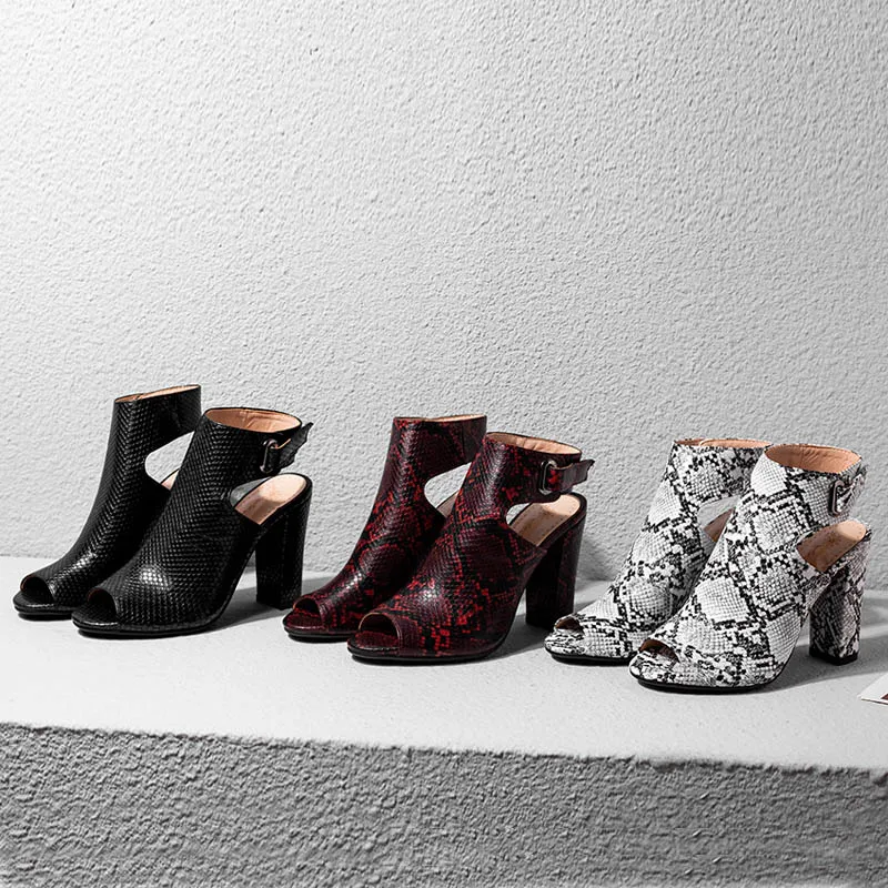 Женские ботильоны на очень высоком каблуке Phoentin Модные со змеиным принтом обувь