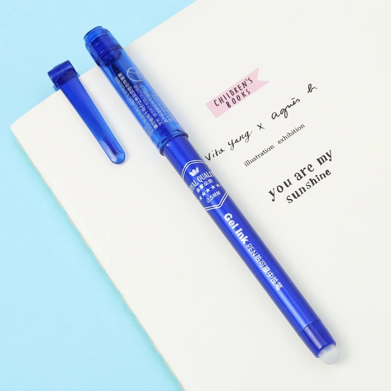 

12Pcs Creative 0.5mm Magic Erasable Gel Pens Blue Ink Office Student Stationery
