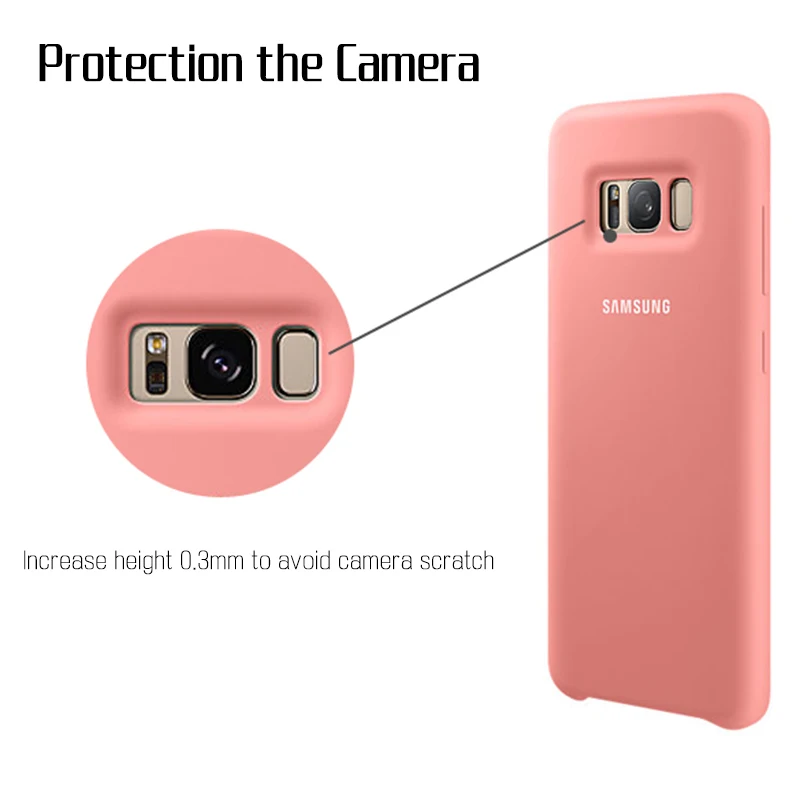 Оригинальный samsung S8 чехол Официальный Мягкая силиконовая накладка на заднюю