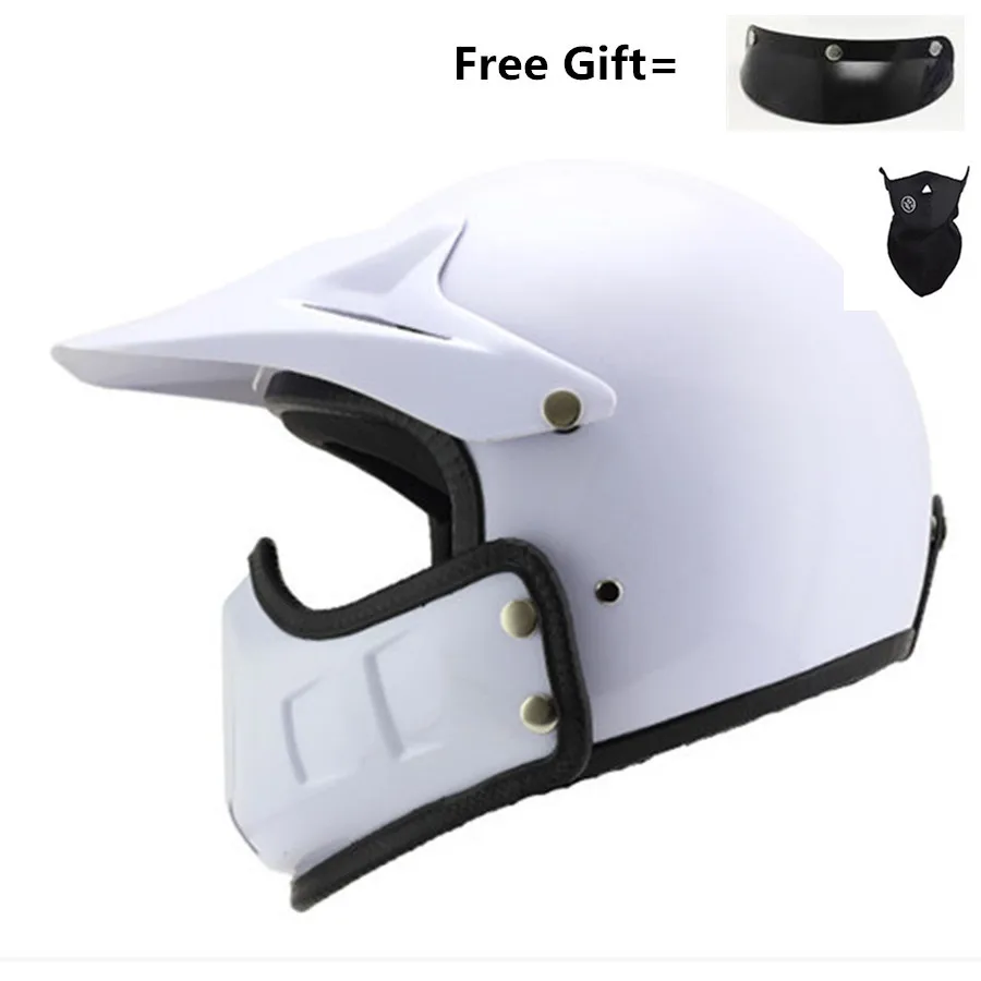 Винтажный moto cross moto rcycle шлем Ретро Кафе Racer Vespa открытое лицо каск полное лицо casco moto модульный Мото шлем в горошек - Цвет: 3 without mask