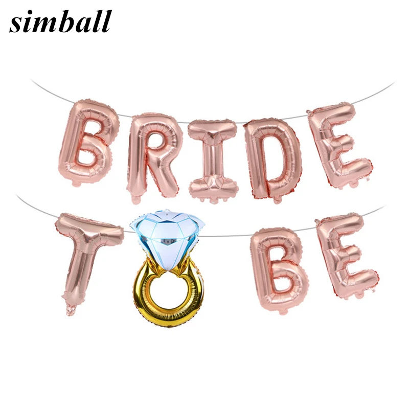 Свадебные душ 16 дюймов золотистые Серебристые шарики буквы &quotBride To Be&quot