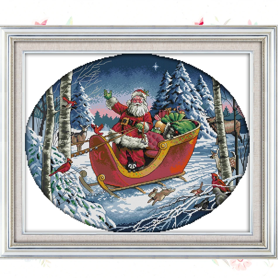 

Joy Sunday,Santa Claus,cross stitch embroidery set,printing cloth embroidery kit,needlework,Christmas style cross stitch