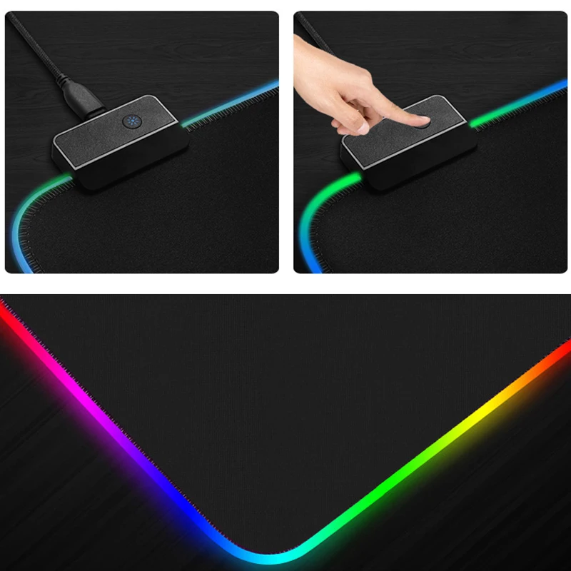 XL супер большой RGB игровой коврик для мыши 14 цветов светодиодный 1 8 м USB кабельная
