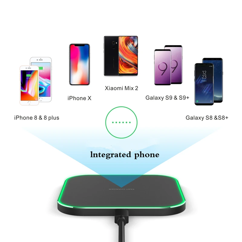 KingFriend 7 5 Вт Qi Беспроводное зарядное устройство для iphone X Xs XR 8 Plus быстрая