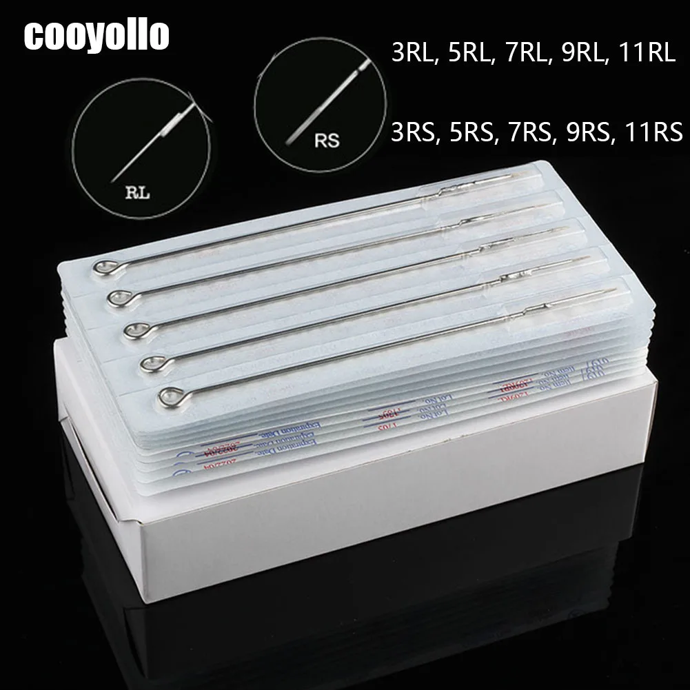 100 шт./кор. Одноразовые стерилизованные иглы татуировки набор Смешанные 10