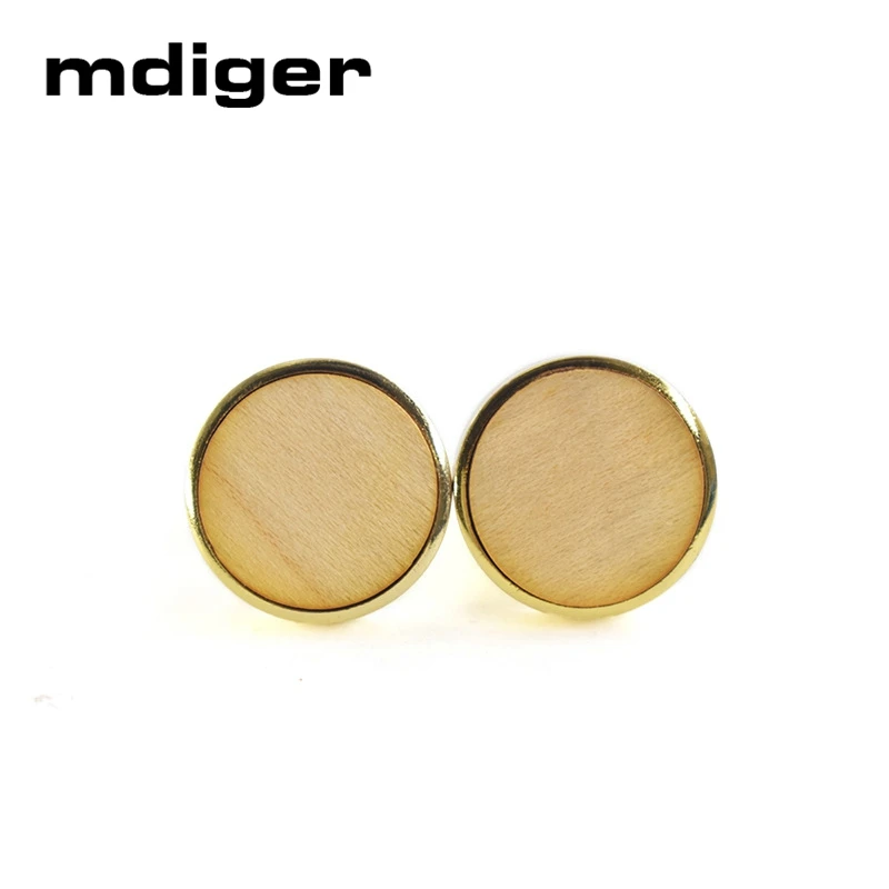 Mdiger запонки с деревянными элементами для мужчин круглой формы деревянные
