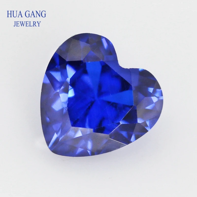 

113# Spinel Blue Heart Shape Brilliant Cut Synthetic Spinel Stone For Jewelry Size 3x3-12x12mm Free Shipping