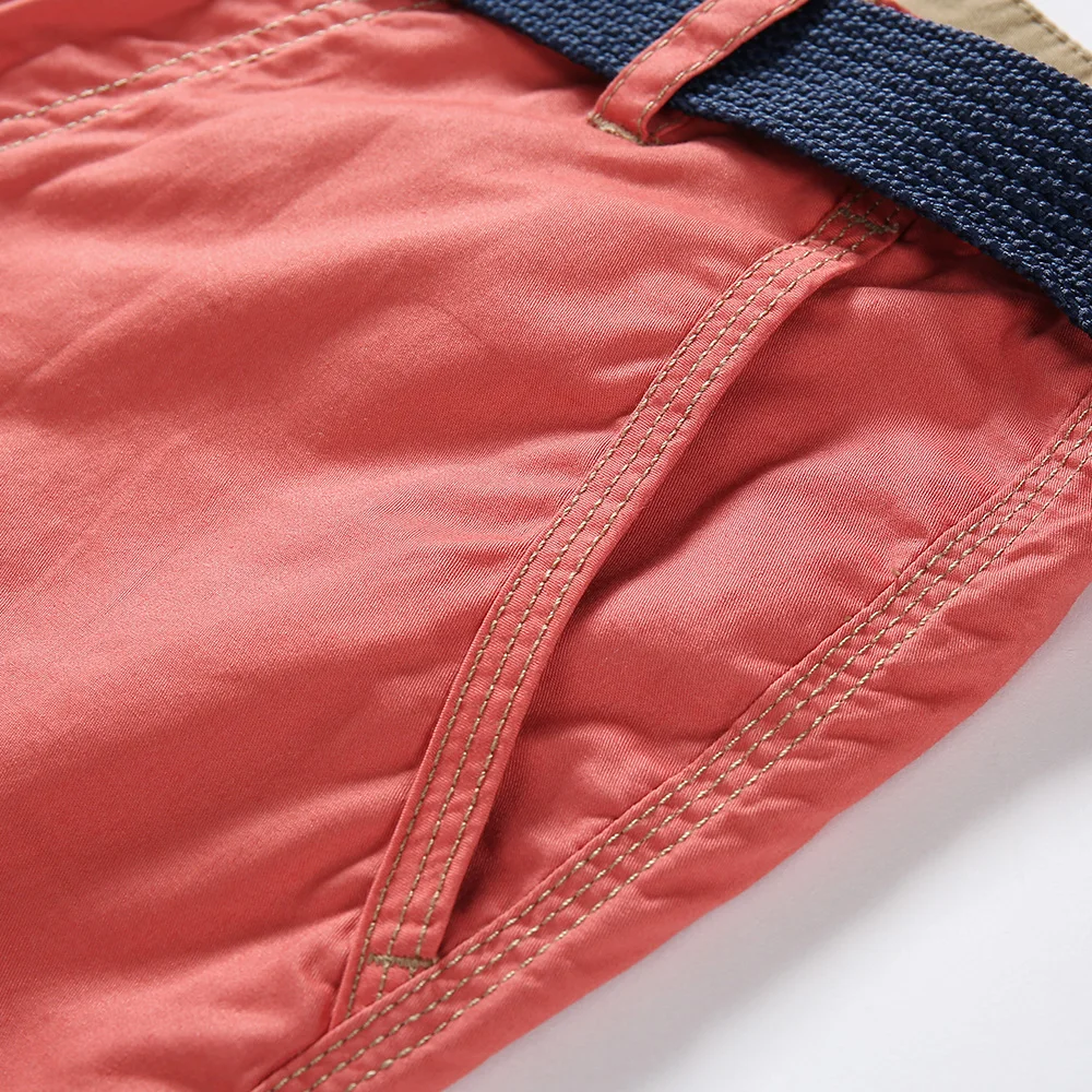 BOYUAN Solid Cotton Shorts Men Casual Male Beach Double-sided Wear Washed Short Pants With Sashes Knee Length DB1701 | Мужская одежда