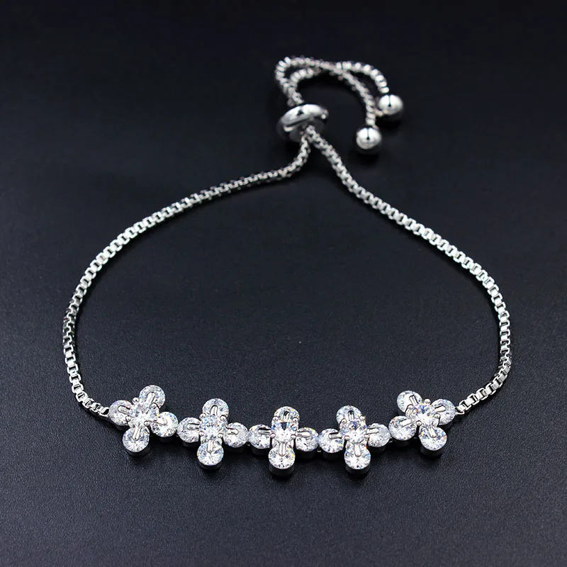 Пять цветов дизайн размер регулируемый шарм браслеты для женщин сверкающий