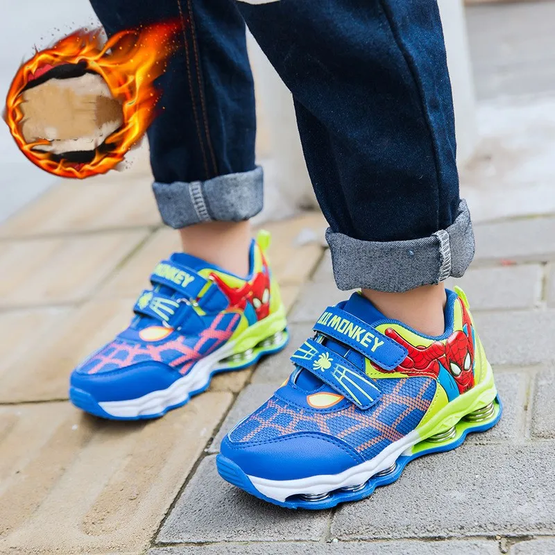 Новая весенне-Осенняя детская обувь Spiderman большие хлопковые спортивные