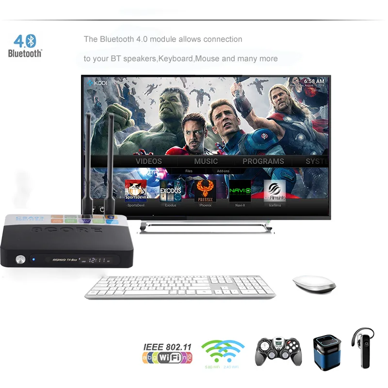 Оригинальный CSA93 Смарт ТВ Box Android 7 1 Nougat Amlogic S912 Octa Core 3 Гб оперативной памяти DDR3 32