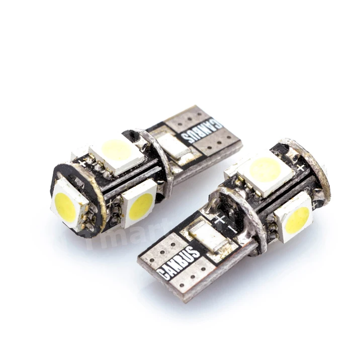100 шт. T10 5 светодиодный 5SMD Canbus W5W 194 5050 SMD Бесплатная Авто Клин автомобиль
