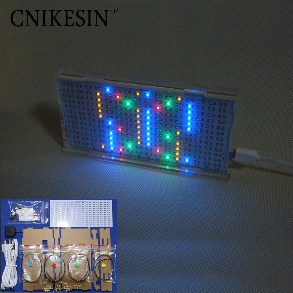 CNIKESIN Diy KS16 фантазия Кристалл звуковая колонка светильник куб светодиодный музыкальный спектр уровень дисплей Электронный производство DIY kit